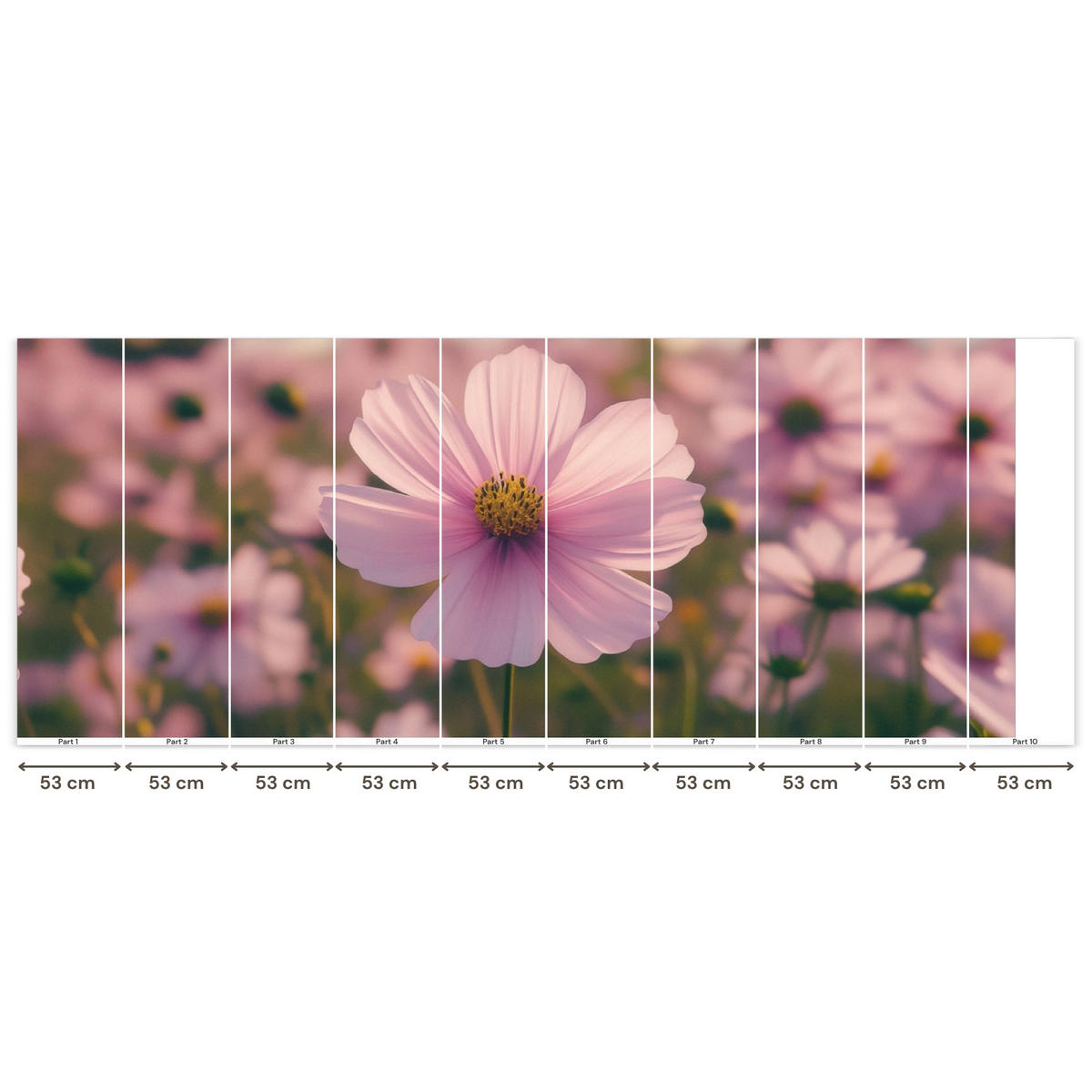 TAPETE - Blumen - Lila - Unscharf - 500x200 cm - Rosa, Papier (500/200cm) - OnlyWow