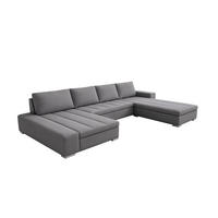 WOHNLANDSCHAFT VERONA U-Form mit Schlaffunktion, Bettkasten und Wellenfederung – Großzügiges Ecksofa 387 cm - Grau, Kunststoff (387/85/213cm) - Wohnideebilder