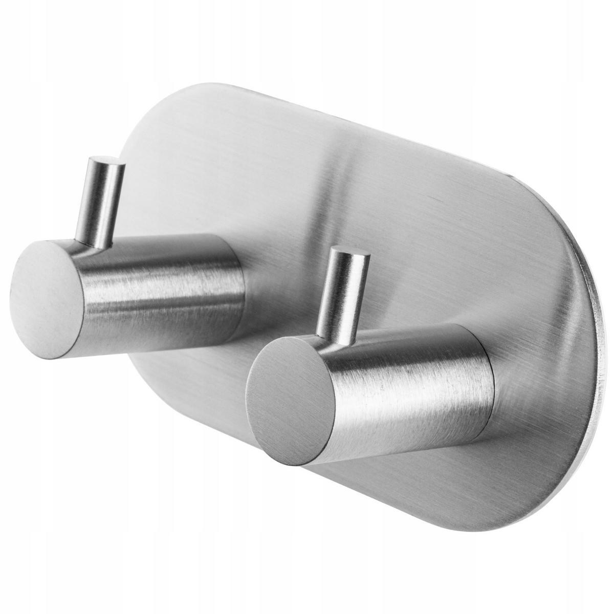 AUFHÄNGER Doppel-Badezimmer silber - Silberfarben, Metall (10/5cm) - KADAX