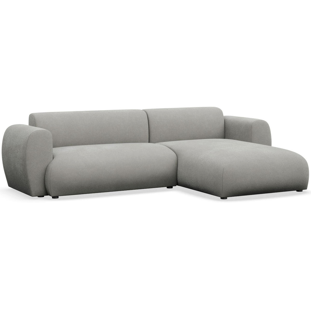 ECKSOFA Emia Hellgrau rechts - Hellgrau/Schwarz, Kunststoff/Textil (156/262cm) - Selsey