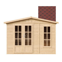 GARTENHAUS HOLZ 6 m2 - H232 x 332 x 222 cm - Gerätehaus Holz Garten-Studio M334FB+H334FBRED - Beige, Holz (332/232/199cm) - Timbela