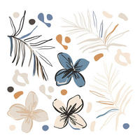 WANDTATTOO Blumenmuster 30 x 30 cm - Multicolor, Papier (30/30/30cm) - Sanders & Sanders