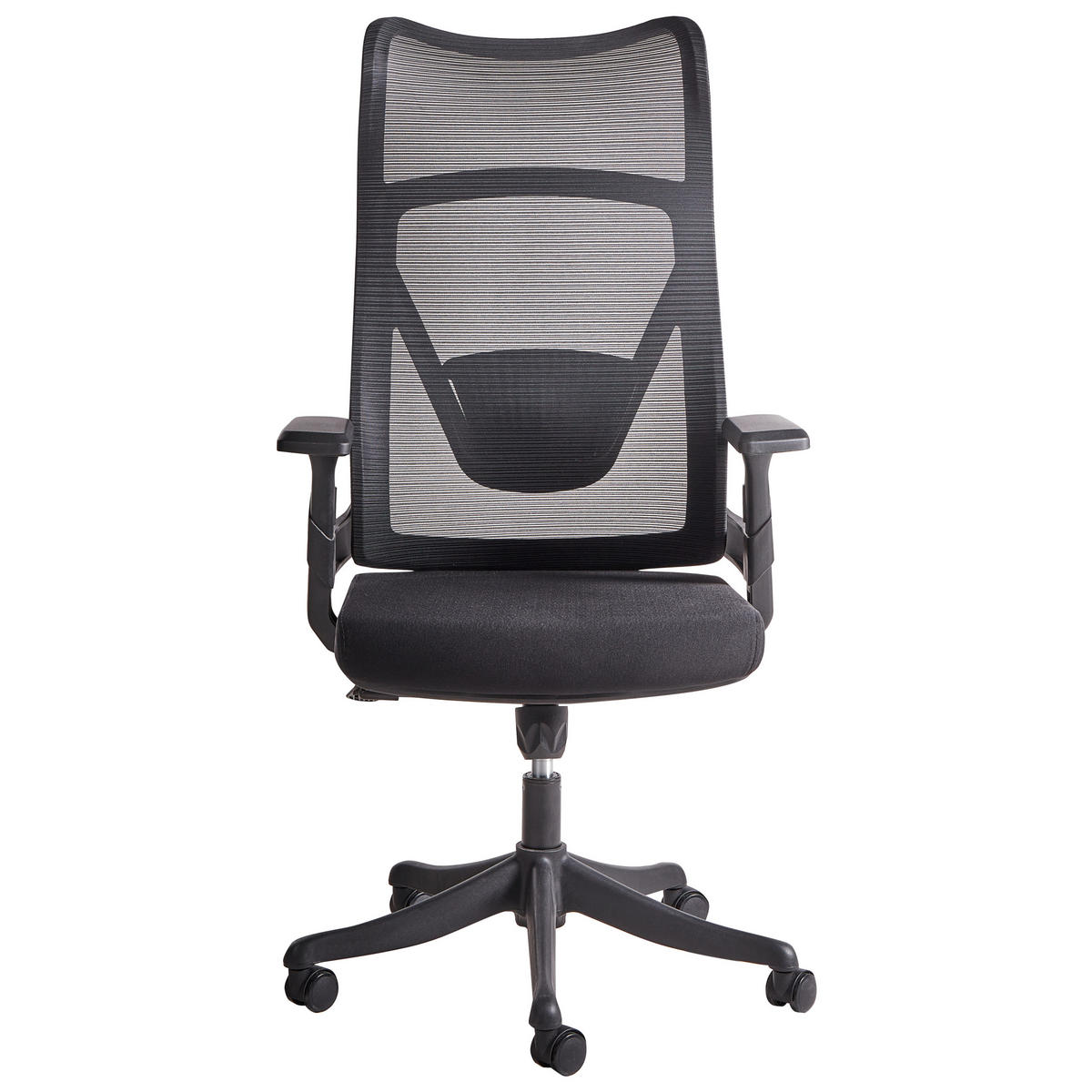BÜROSTUHL Schwarz Bard - Schwarz, Textil (50/113/66cm) - Beliani
