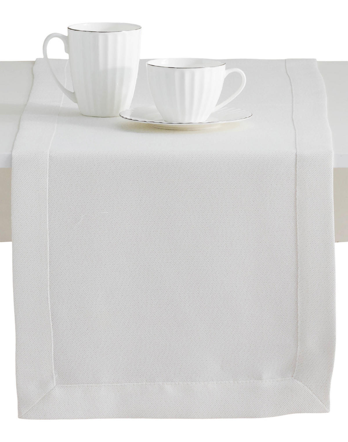 TISCHLÄUFER Sausa 35x180cm, Weiß - Weiß, Textil (35/180cm) - home&you