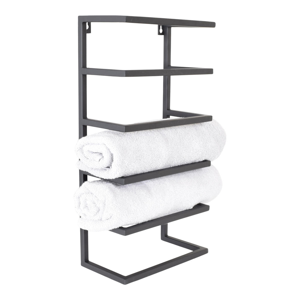 HANDTUCHSTÄNDER Kick Schwarz - Schwarz, Metall (25/48/12cm) - LOFT42