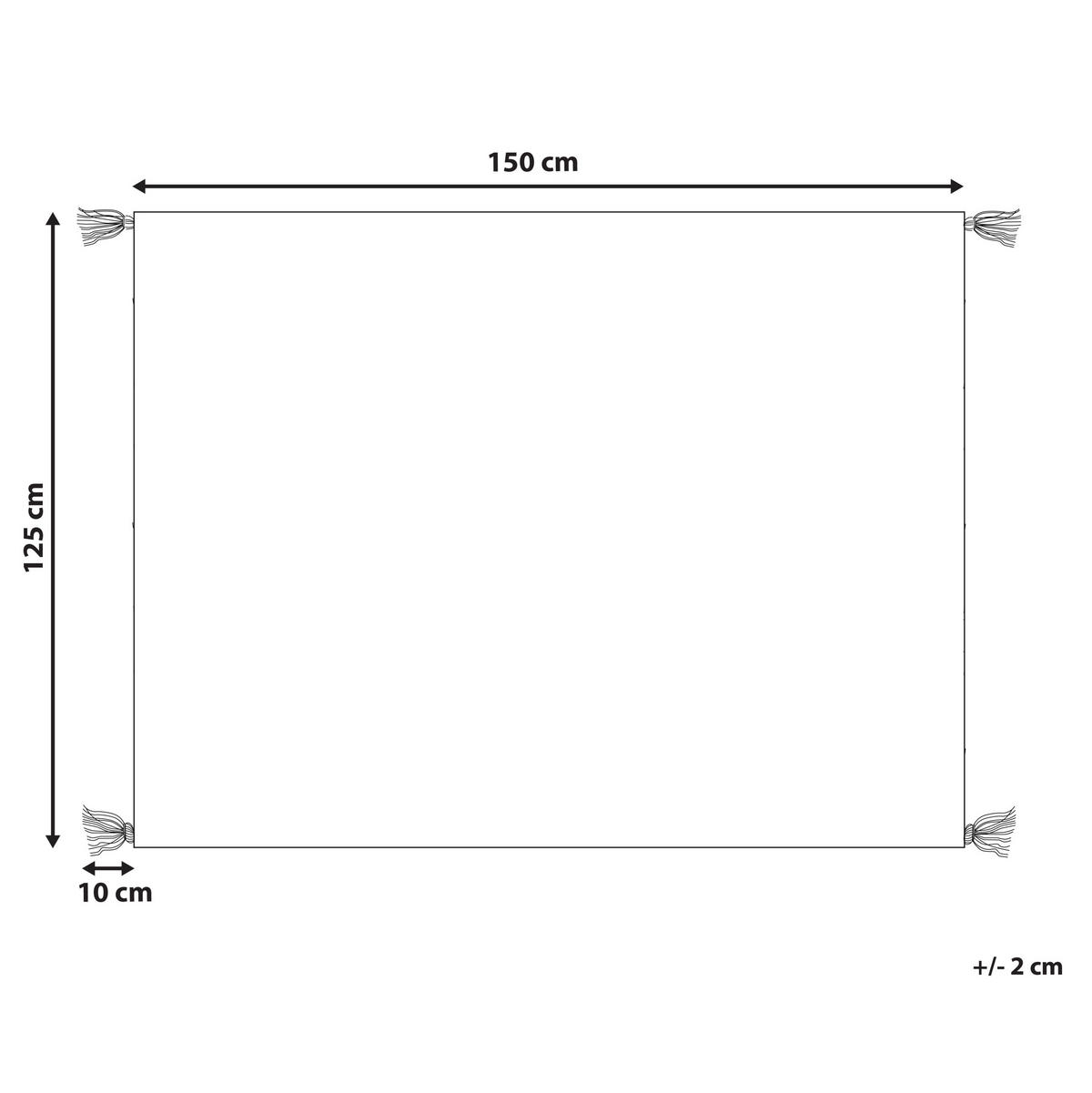 DECKE Weiß Namtar 125/150 cm - Weiß, Naturmaterialien/Textil (125/150cm) - Beliani