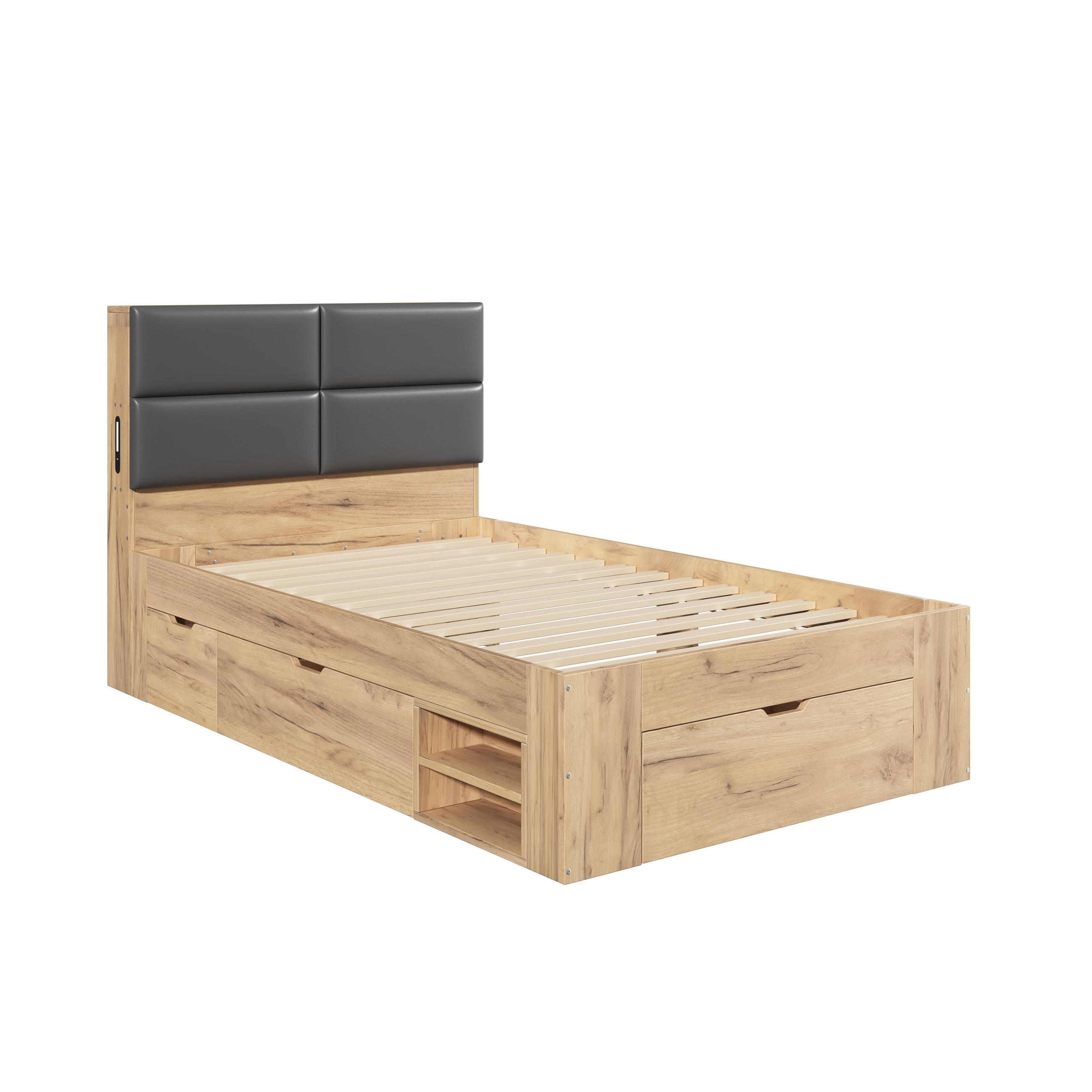 ComfortXL Stauraumbett Natur 90x200 cm