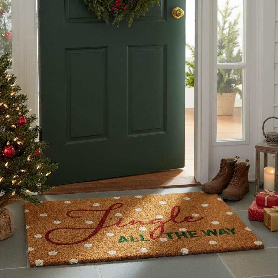 FUSSMATTE Kokosfaser Weihnachten 59/39 cm - Braun, Naturmaterialien (39/1.5/59cm) - Home Styling Collection