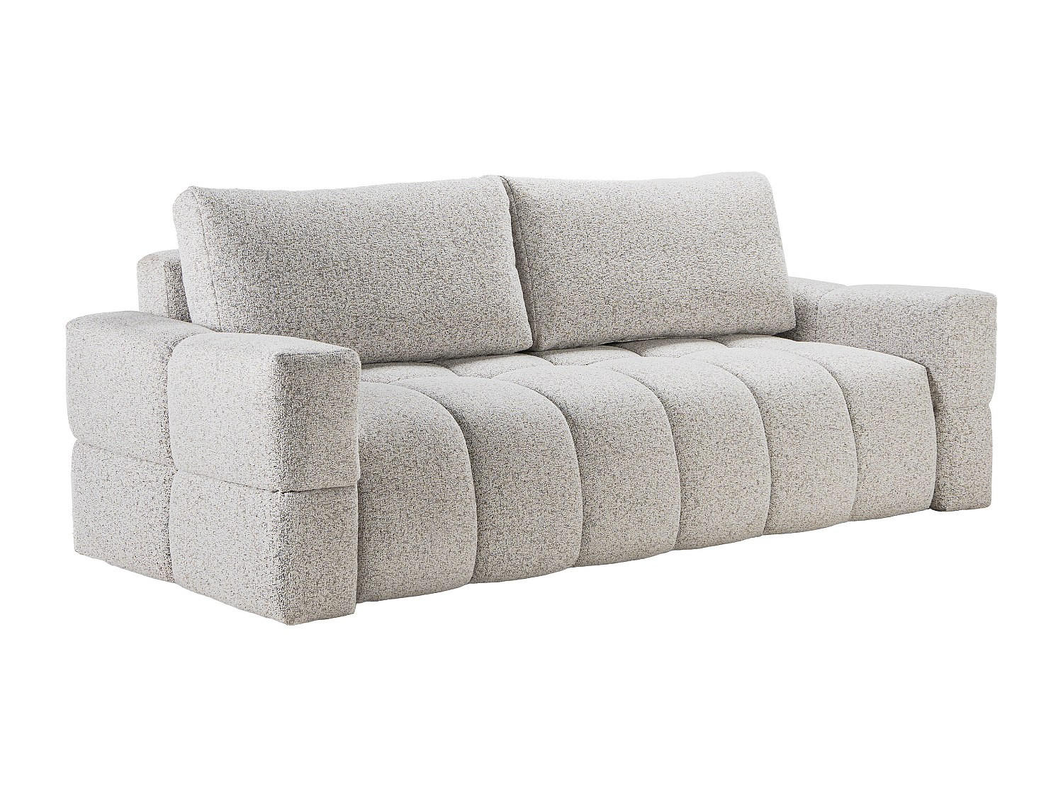 SCHLAFSOFA - 3 Personen-Sitzer - Stoff - Hellgrau - - Hellgrau, Textil (252/107/107cm) - Vente-Unique