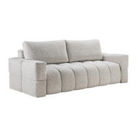 SCHLAFSOFA - 3 Personen-Sitzer - Stoff - Hellgrau - - Hellgrau, Textil (252/107/107cm) - Vente-Unique