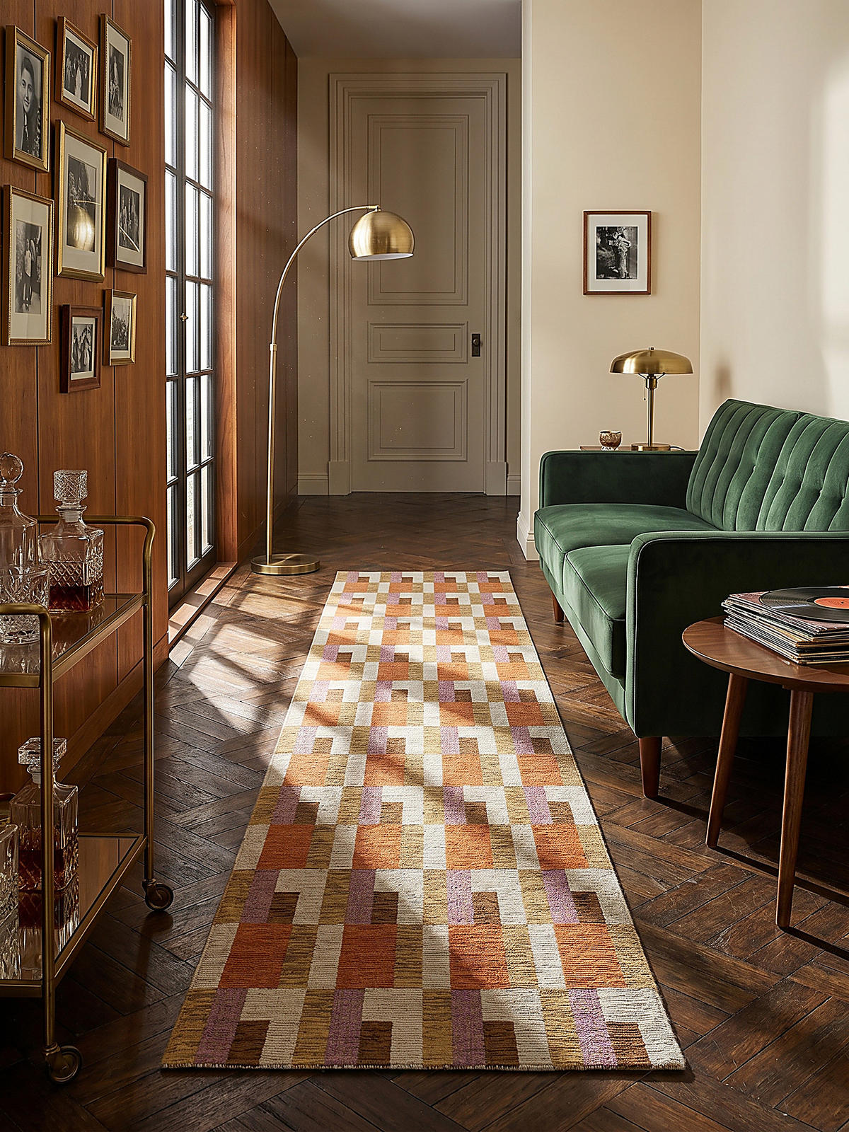 TEPPICH COQUET, geometrisch, Orange-Natur, 60 x 230 cm - Orange, Textil (60/230cm) - KADIMA DESIGN