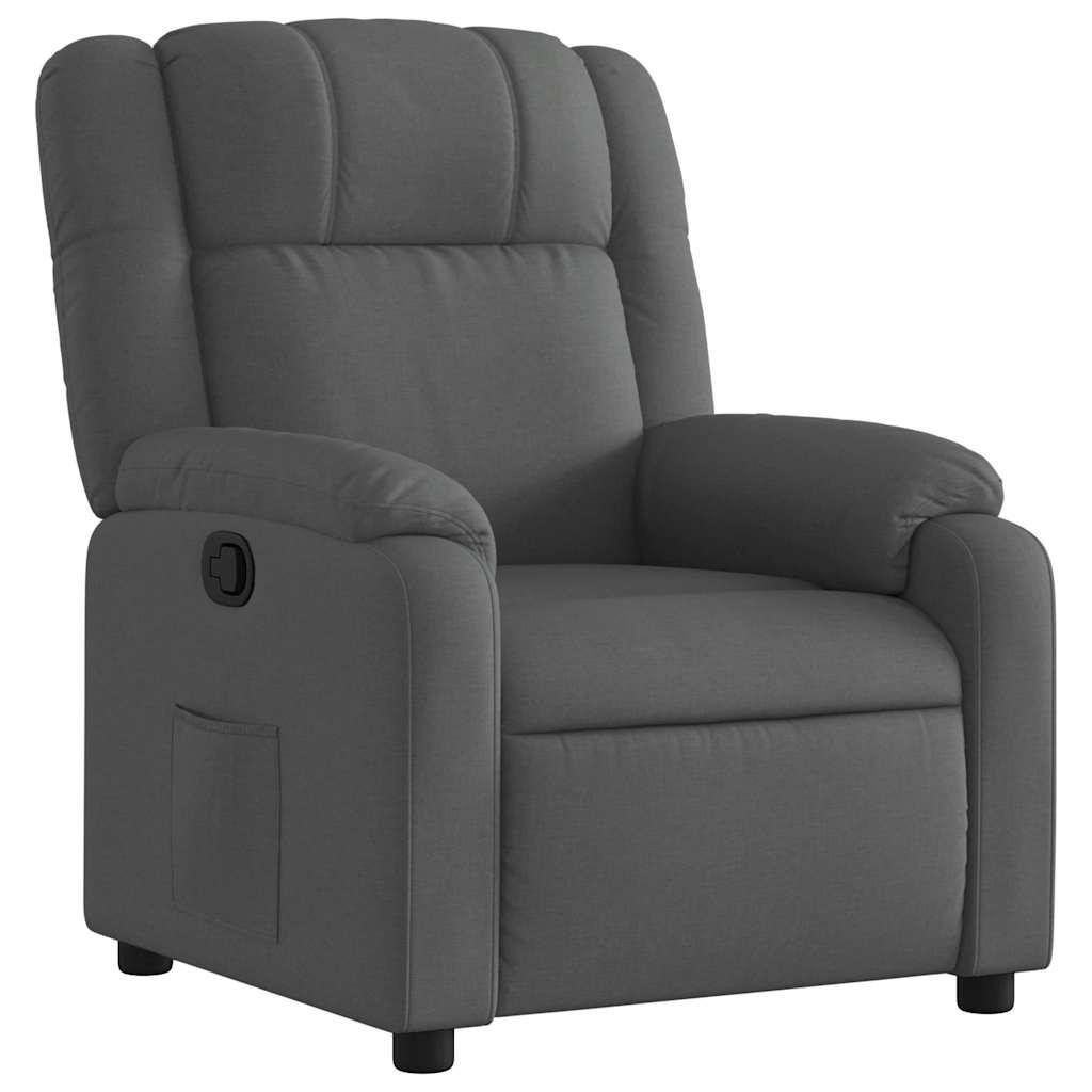 RELAXSESSEL Dunkelgrau Stoff - Grau, Textil (95/99/77cm) - vidaXL