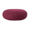STRICK-POUF weinrot, Bodenkissen rund 70/70/23 cm - Weinrot, Textil (70/23/70cm) - Homescapes