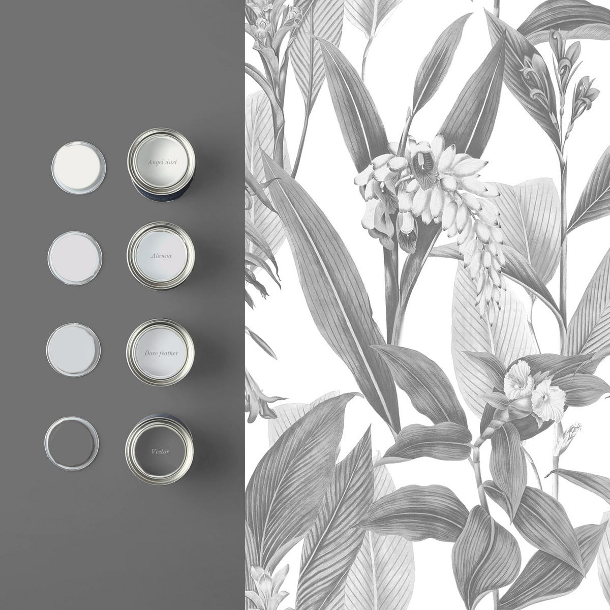 VLIESTAPETE Botanischer 1005x52 - Grau, Papier/Kunststoff (52/1cm) - Graham & Brown