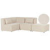 3-SITZER-ECKSOFA Cord hellbeige linksseitig mit Ottomane Lemvig - Beige, Textil (250/163cm) - Beliani