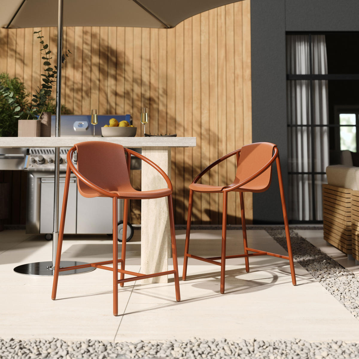BARSTUHL Ringo, Terracotta Braun - Braun, Metall (58/90/64cm) - Umbra
