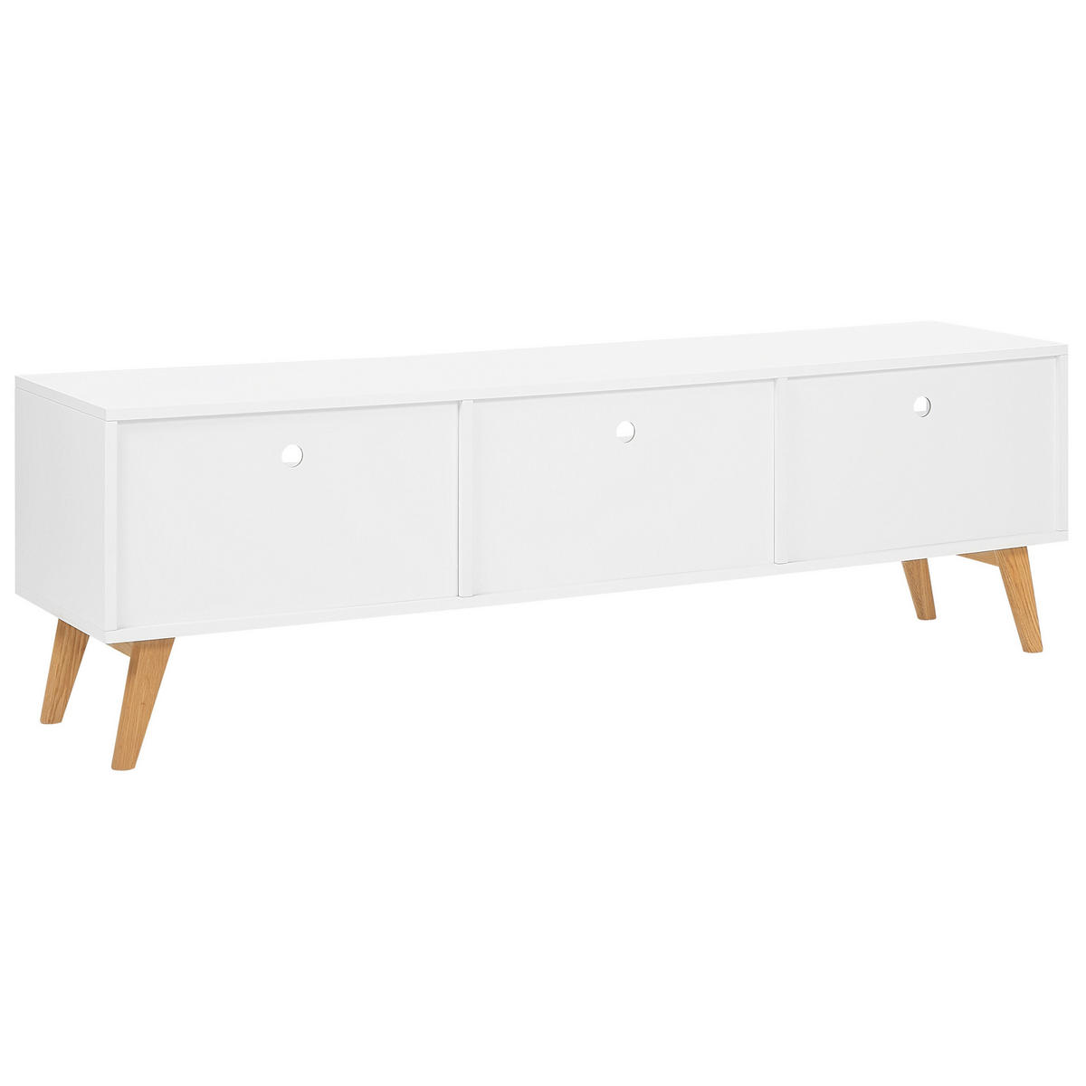 TV-MÖBEL Weiß, Hellbraun LIBERTY 40/180/55 cm - Weiß, Holzwerkstoff (180/55/40cm) - Beliani