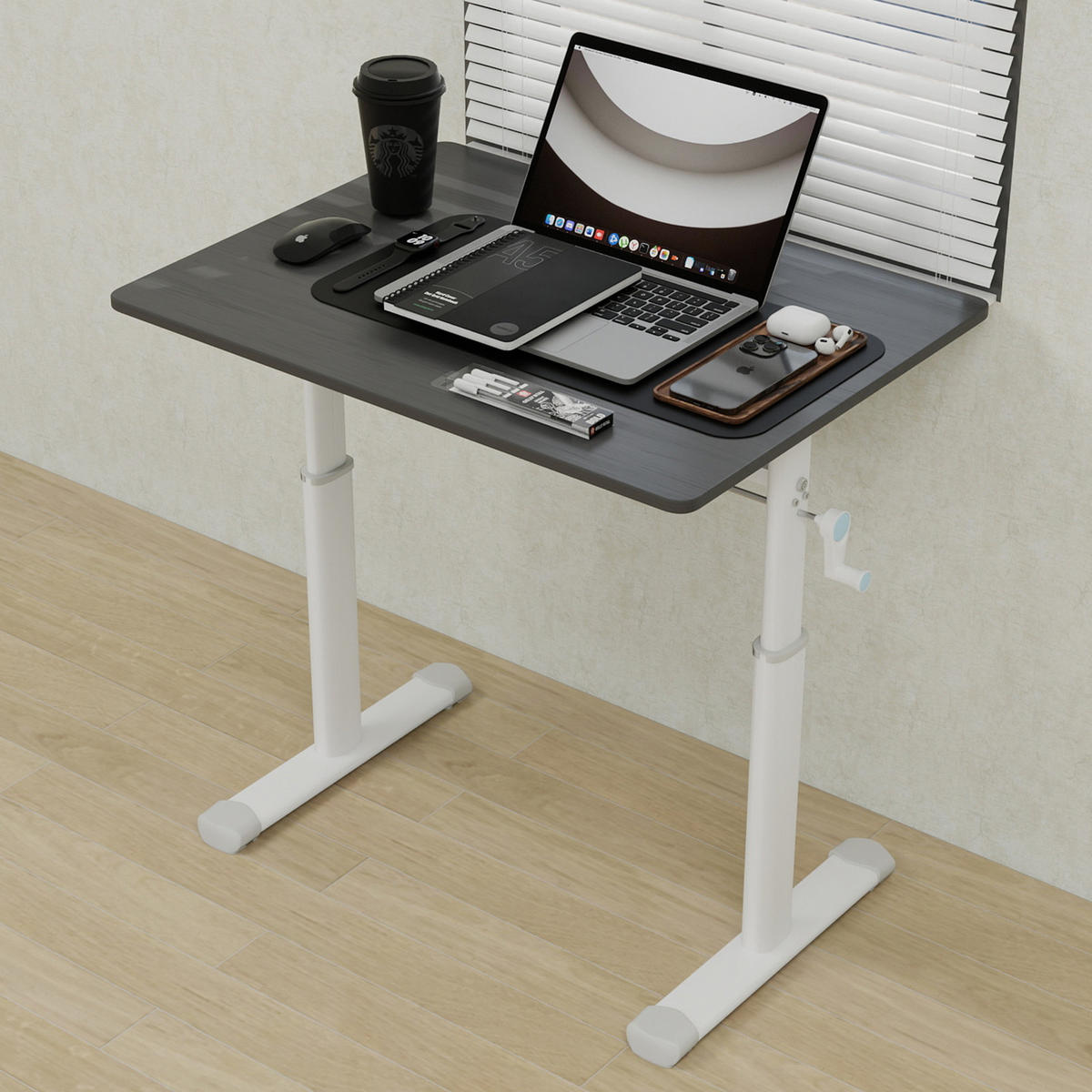 SCHREIBTISCH in Grau Kinderschreibtisch mit kompaktem Design für Arbeitszimmer und Büro, B80/T60/H90 cm - Weiß/Grau, Holzwerkstoff/Metall (60/80/90cm) - STILVORA
