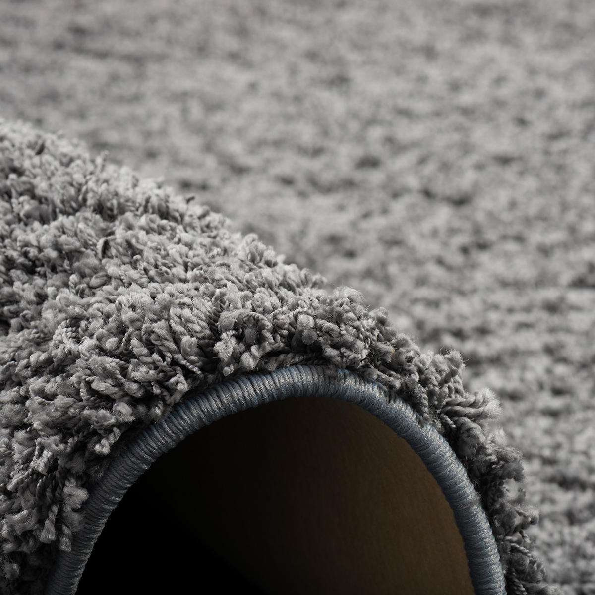 LUXUS HOCHFLOR LANGFLOR TEPPICH MILANO RUND - Grau, Textil (133/133cm) - Snapstyle