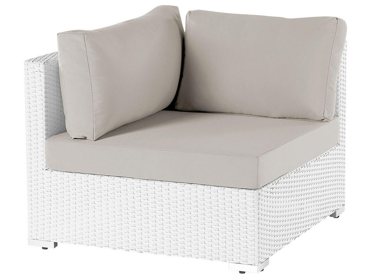 LOUNGE-SET 4-Sitzer Weiß Sano - Beige/Weiß, Kunststoff - Beliani
