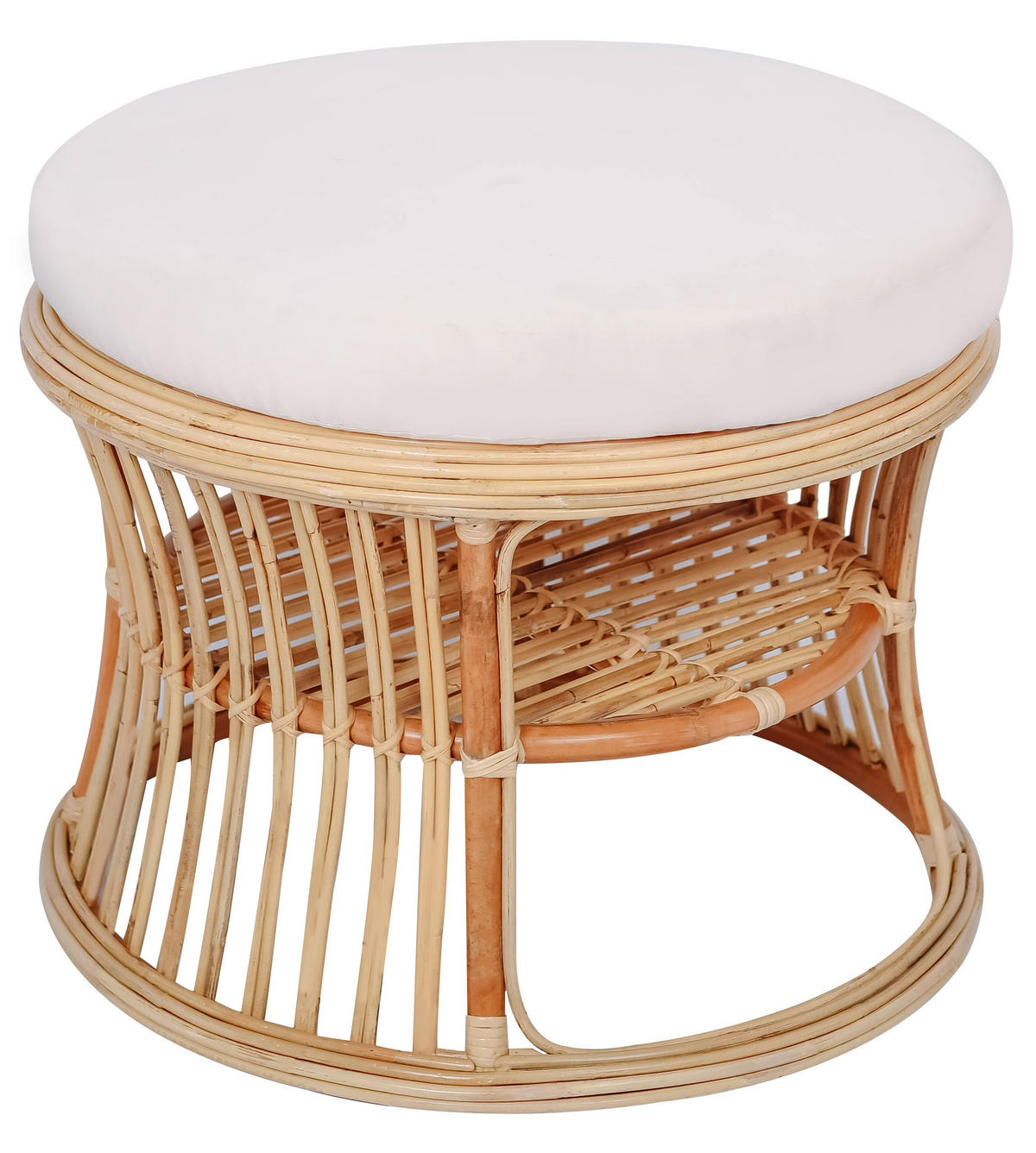 POUF Rattan Beige - Beige, Holz (70/52.5/70cm) - Nordlys
