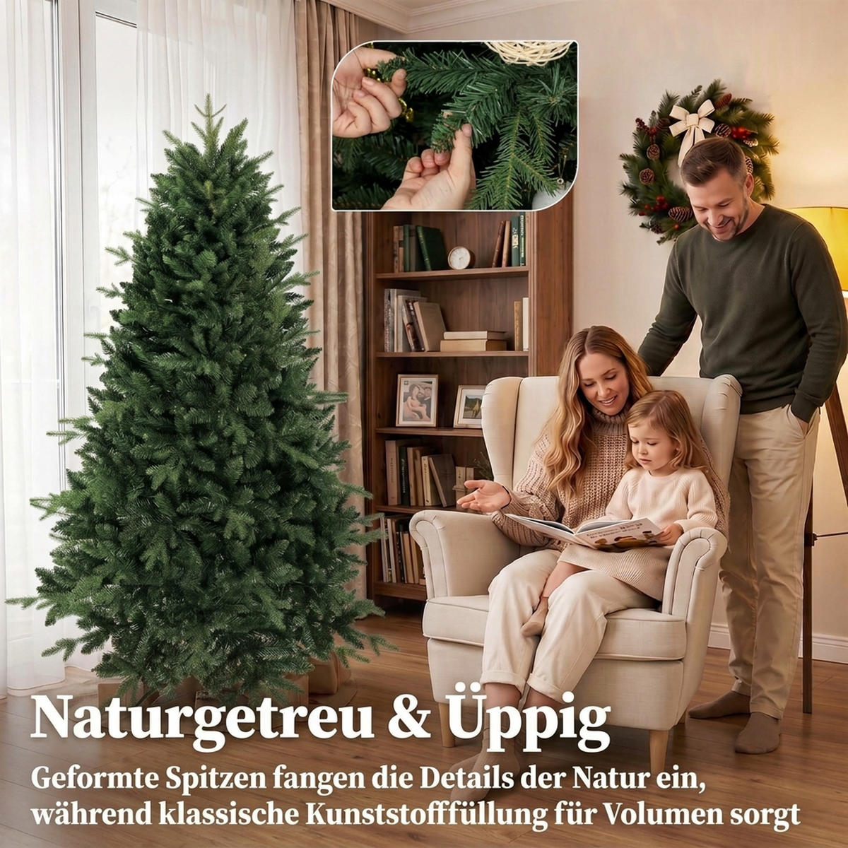 WEIHNACHTSBAUM PE PVC Grün - Grün, Kunststoff (180cm) - HOMCOM