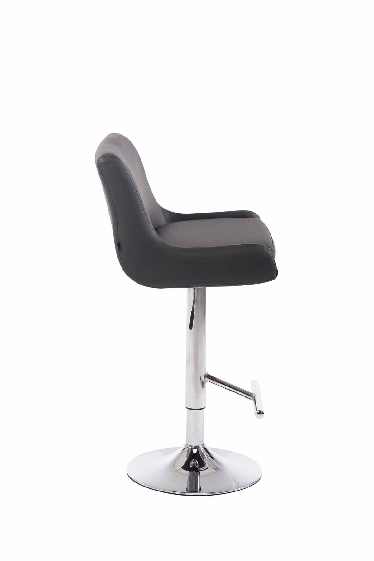 BARHOCKER Cludo, Gestell Metall in Chromoptik, Kunstleder Grau - Chromfarben/Grau, Kunststoff/Textil (43/100/50cm) - TPFLiving