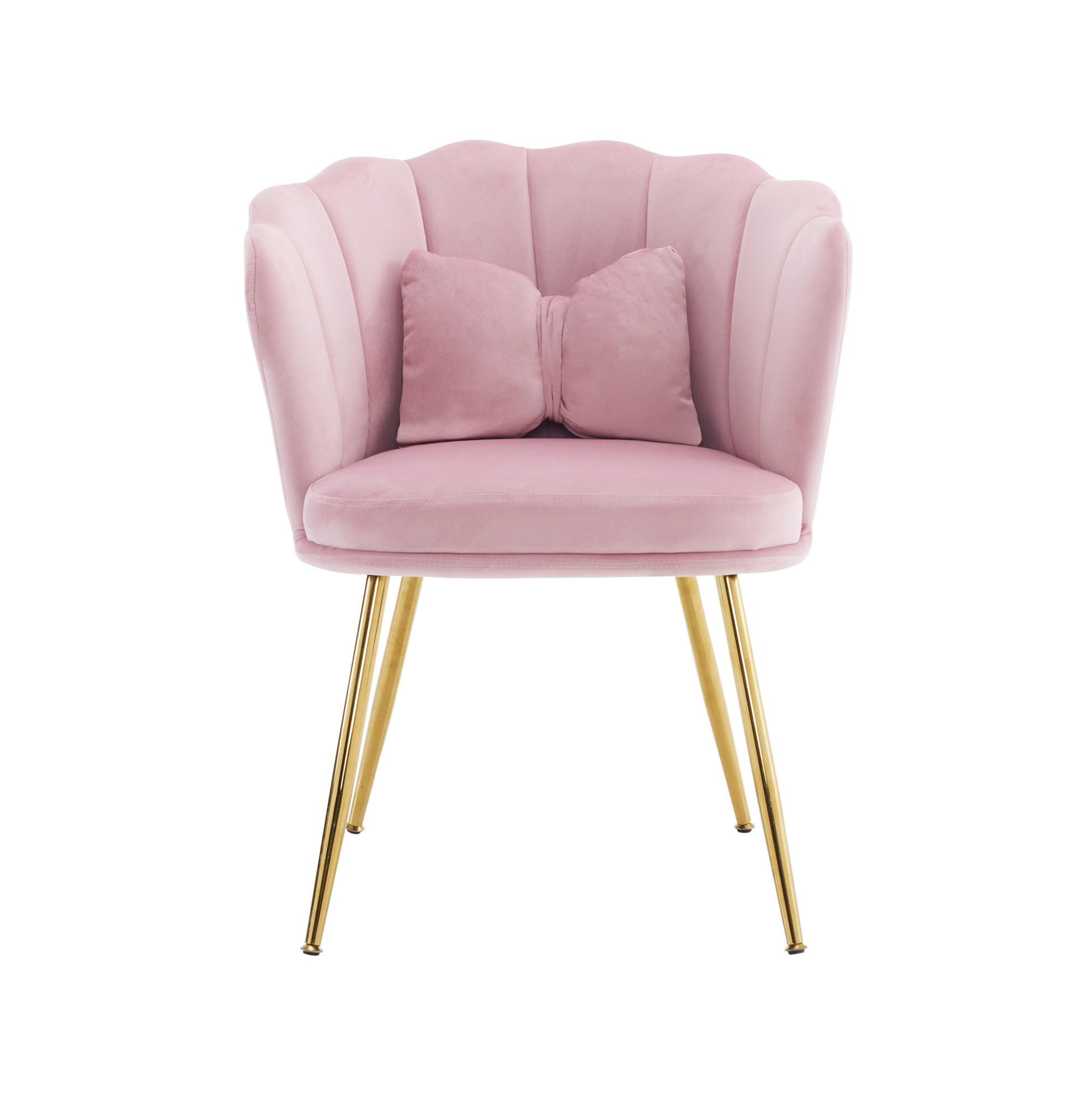 SESSEL-SET 2-teilig in Pink aus Samt mit Blütenblatt-Rückenlehne,633/58/77 cm - Rosa, Textil (633/77/58cm) - BEAOK