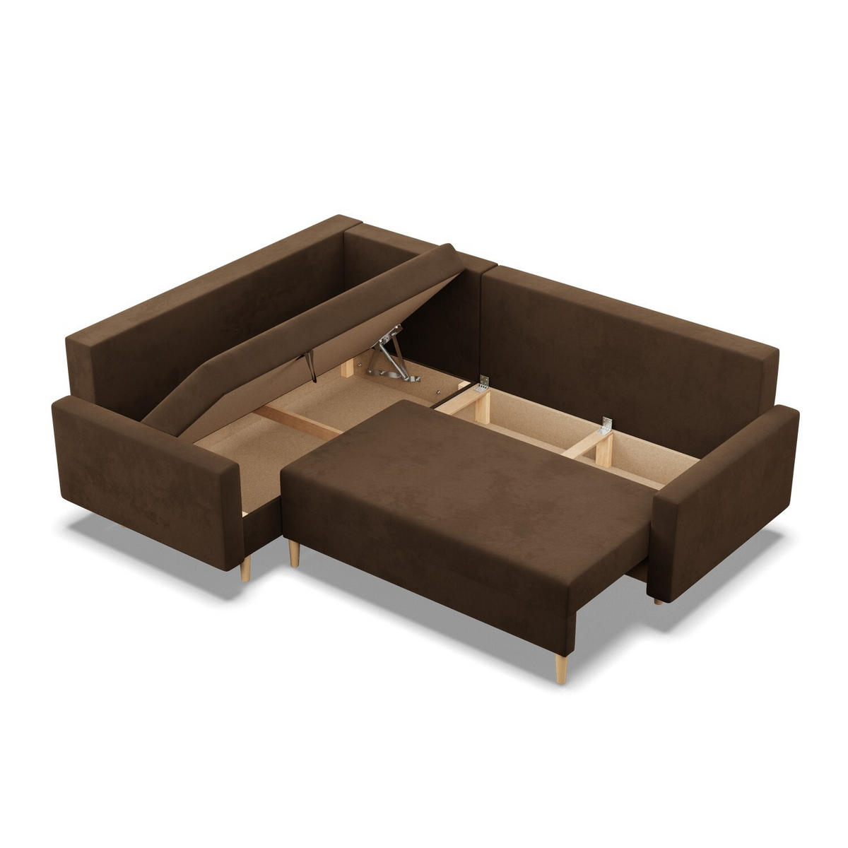 ECKSOFA Blank links braun - Braun, Textil (223/172cm) - SIMKAM Furniture