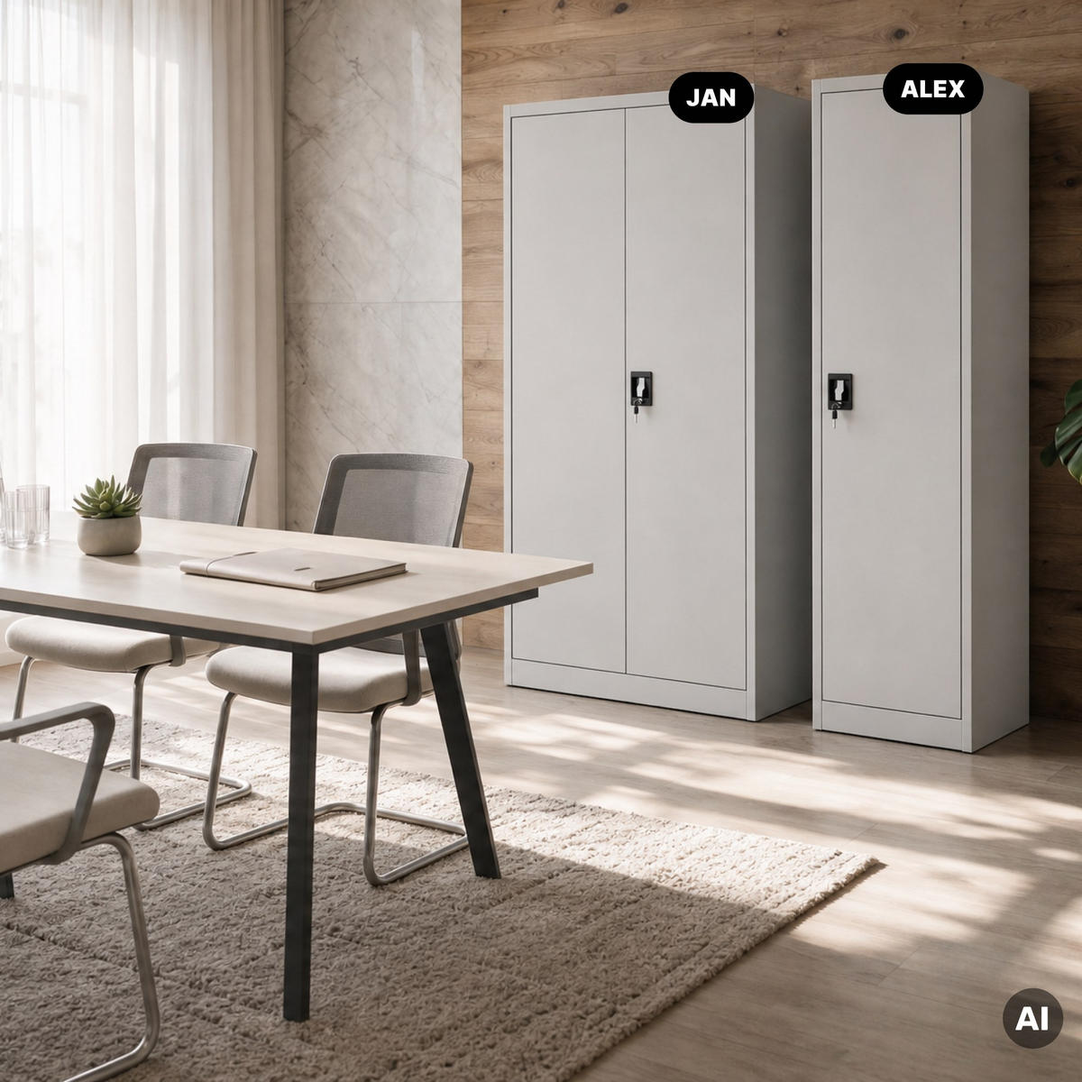 AKTENSCHRANK ALEX - Grau, Metall (45/185/40cm) - Jan Nowak