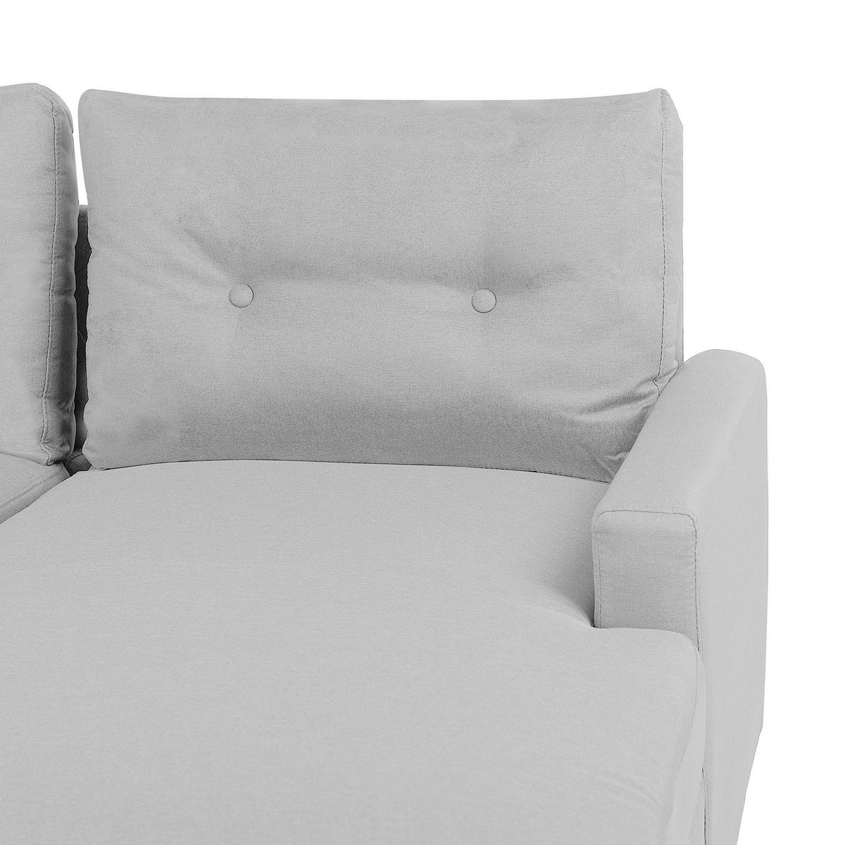 ECKSOFA Polsterbezug Hellgrau rechtsseitig Flakk - Hellgrau, Textil (232/147cm) - Beliani