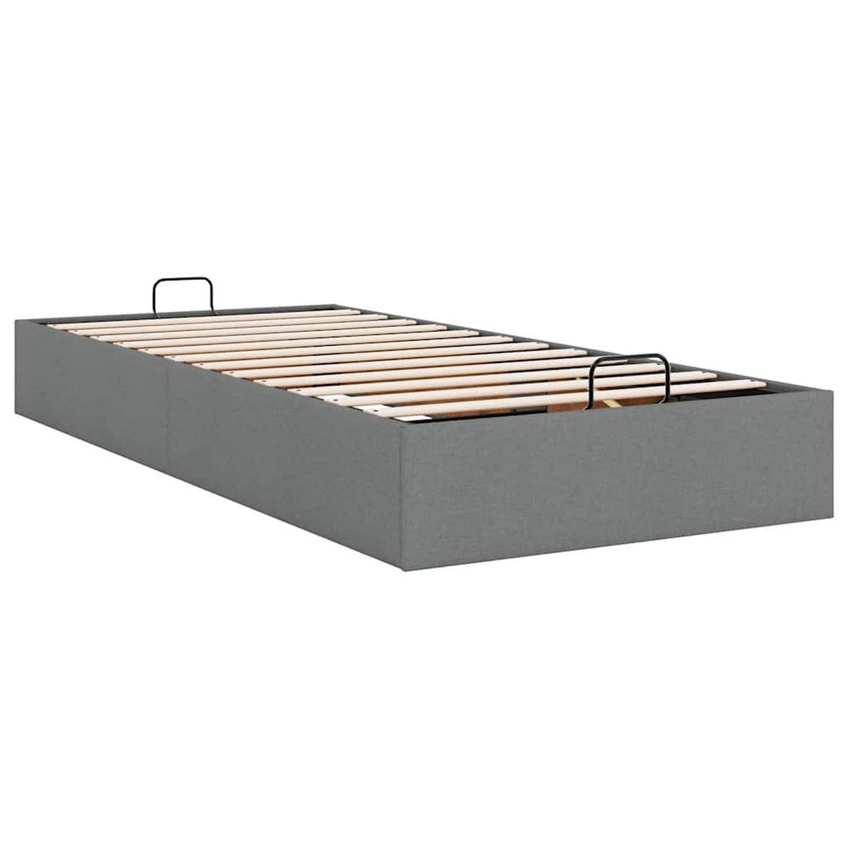 OTTOMAN-BETT Ohne Matratze Dunkelgrau 100/200 Cm Stoff - Grau, Textil (100/200cm) - vidaXL