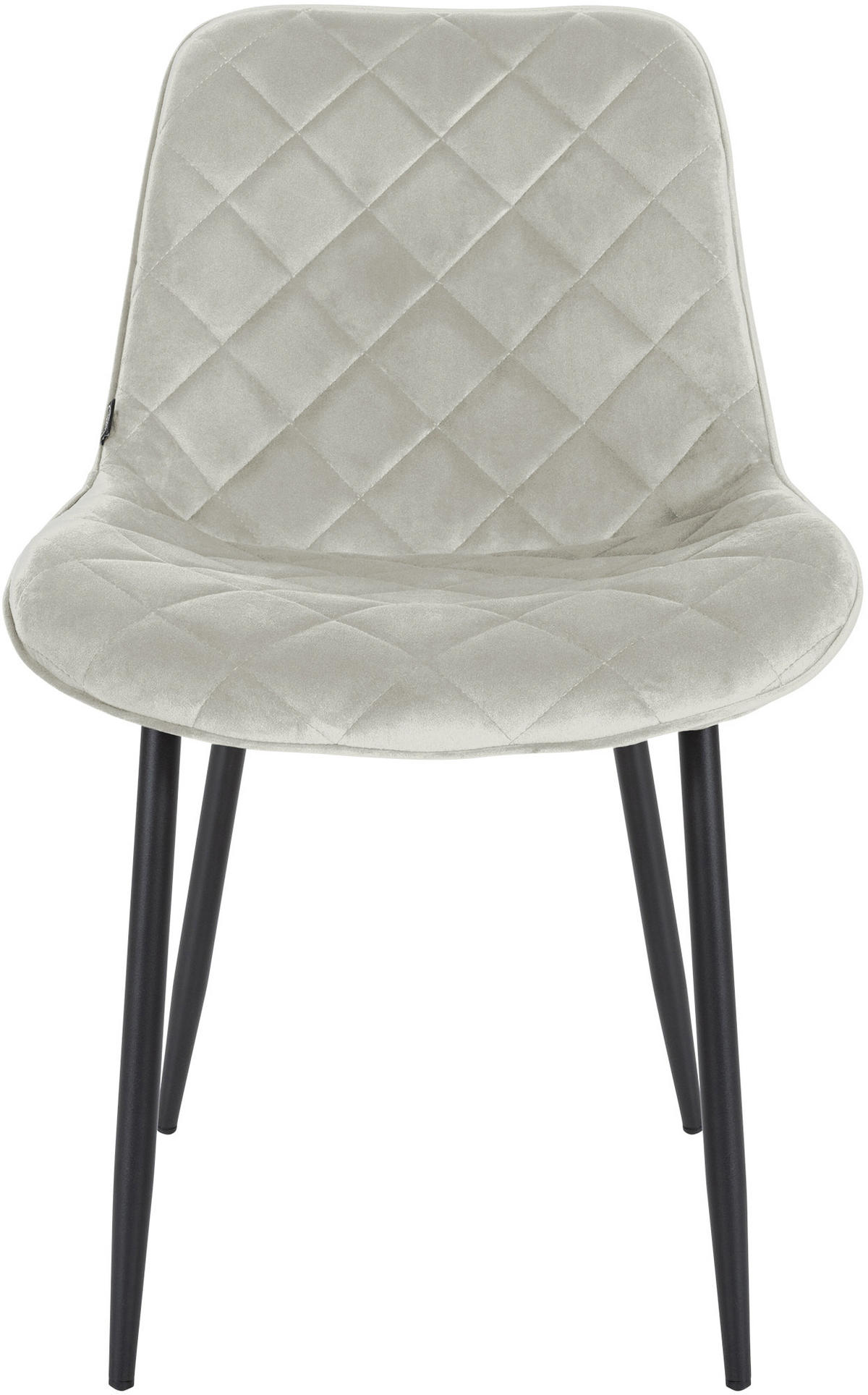 STUHL 4er Set Samt creme - Creme/Schwarz, Textil/Metall (53/82/60cm) - CLP