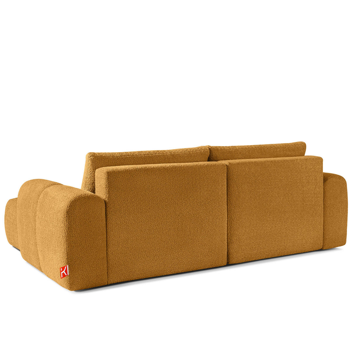 ECKSOFA LINKS RAVIA, Bouclé, Honigfarbe - Honig, Holz/Textil (256/104cm) - KONSIMO®