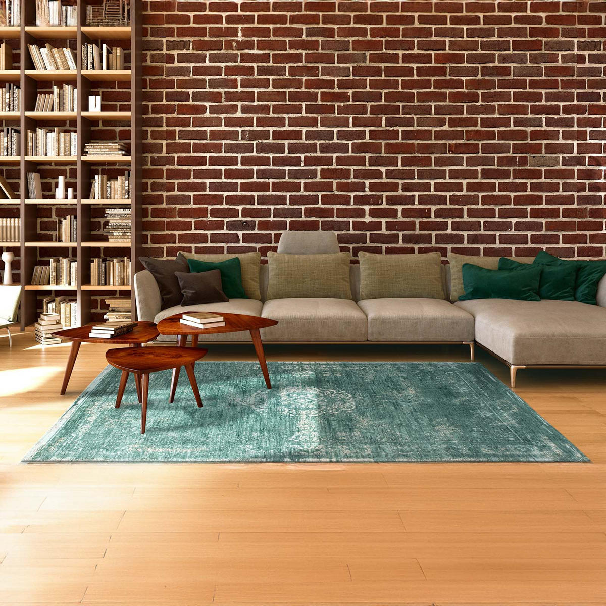 TEPPICH In-/Outdoor Flachgewebe STONY Grün 240 x 340 cm - Grün, Textil (240/340cm) - Novatrend