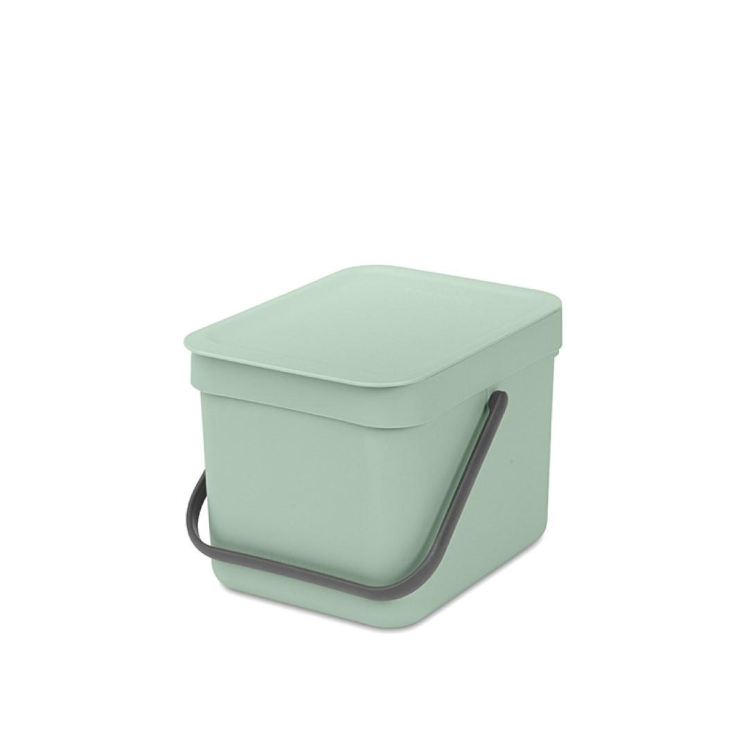 MÜLLEIMER Mit Stay Open Deckel 6 Liter 18 x 20 x 24,5 cm Kunststoff Jade - Grün, Kunststoff (20/18.1/24.5cm) - PROREGAL