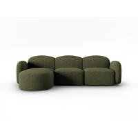 ECKSOFA links Blair aus Chenille-Stoff grün meliert 4 Sitzplätze - Grün, Textil (155/272cm) - Micadoni