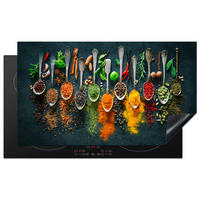 HERDABDECKPLATTE Kräuter - Gewürze - Löffel 91x52 cm - Multicolor, Kunststoff (91.6/0.2/52.7cm) - MuchoWow