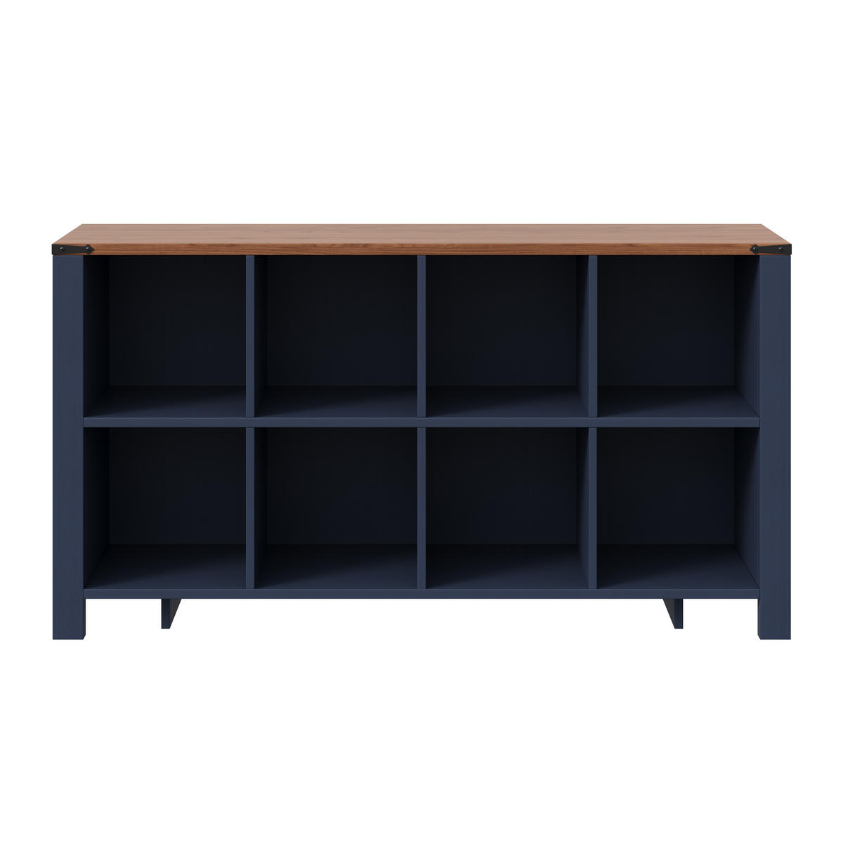 SIDEBOARD DE-38761 140/34/75 cm 8 Staufächer Blau/Holzoptik - Blau, Holzwerkstoff (140/75/34cm) - ComfortXL