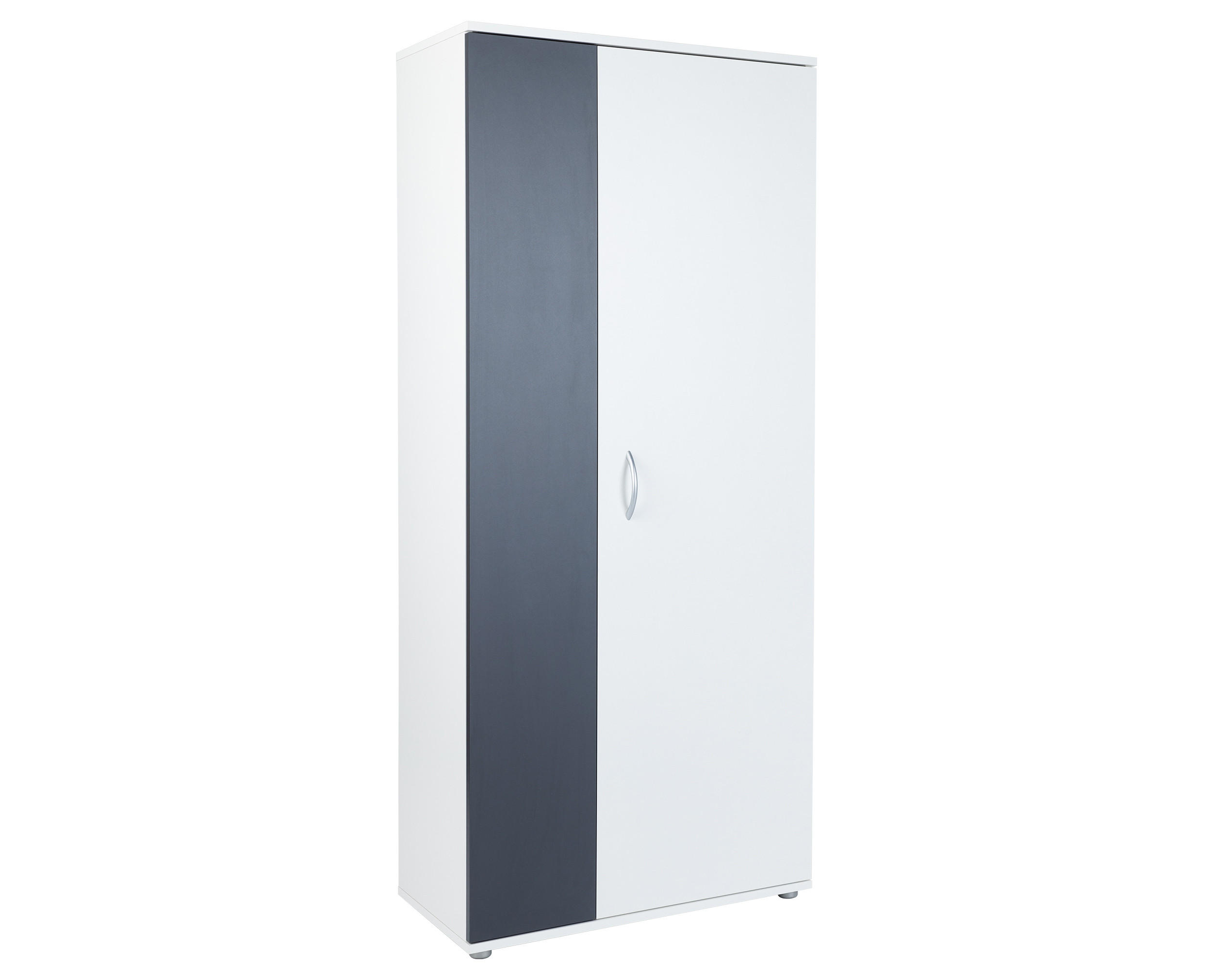 MEHRZWECKSCHRANK (B/H/T): 70/159/35 cm 5 Weiß Anthrazit - Anthrazit/Silberfarben, Holzwerkstoff/Kunststoff (70/159/35cm) - arthur berndt