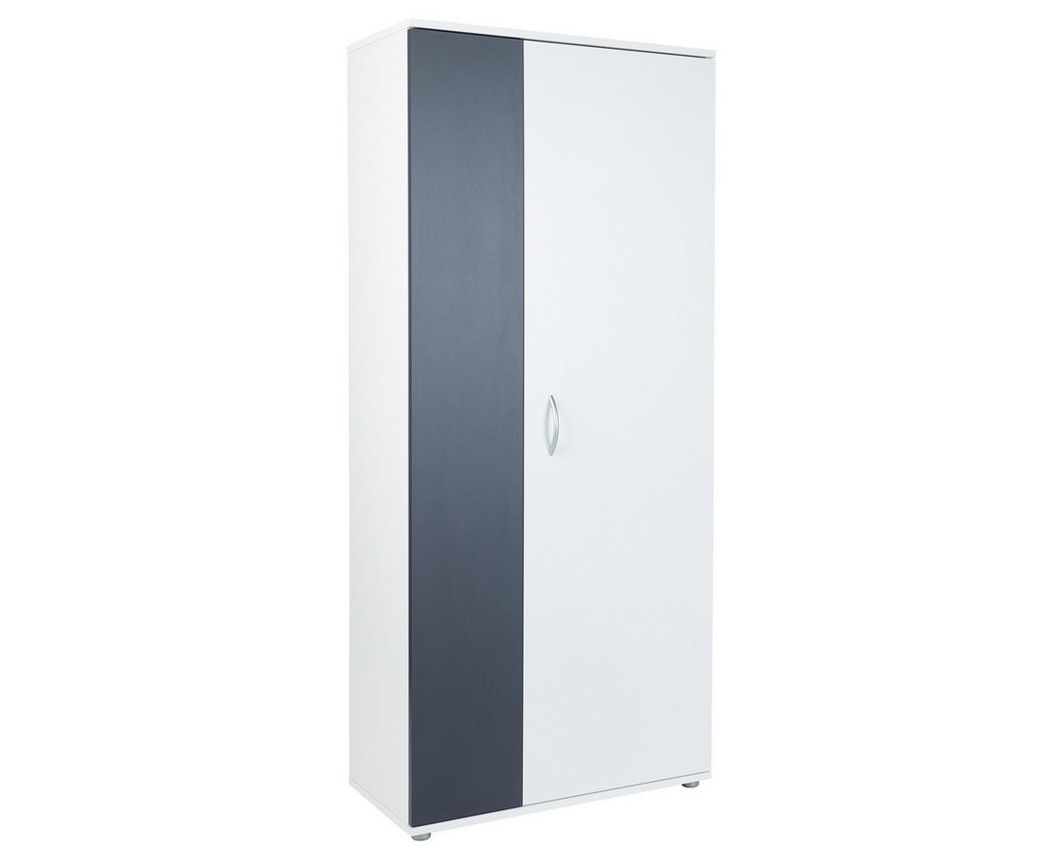 MEHRZWECKSCHRANK (B/H/T): 70/159/35 cm 5 Weiß Anthrazit - Anthrazit/Silberfarben, Holzwerkstoff/Kunststoff (70/159/35cm) - arthur berndt