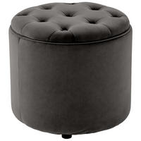 SITZWÜRFEL Samt Grau - Schwarz/Grau, Kunststoff/Textil (44/42/44cm) - CLP