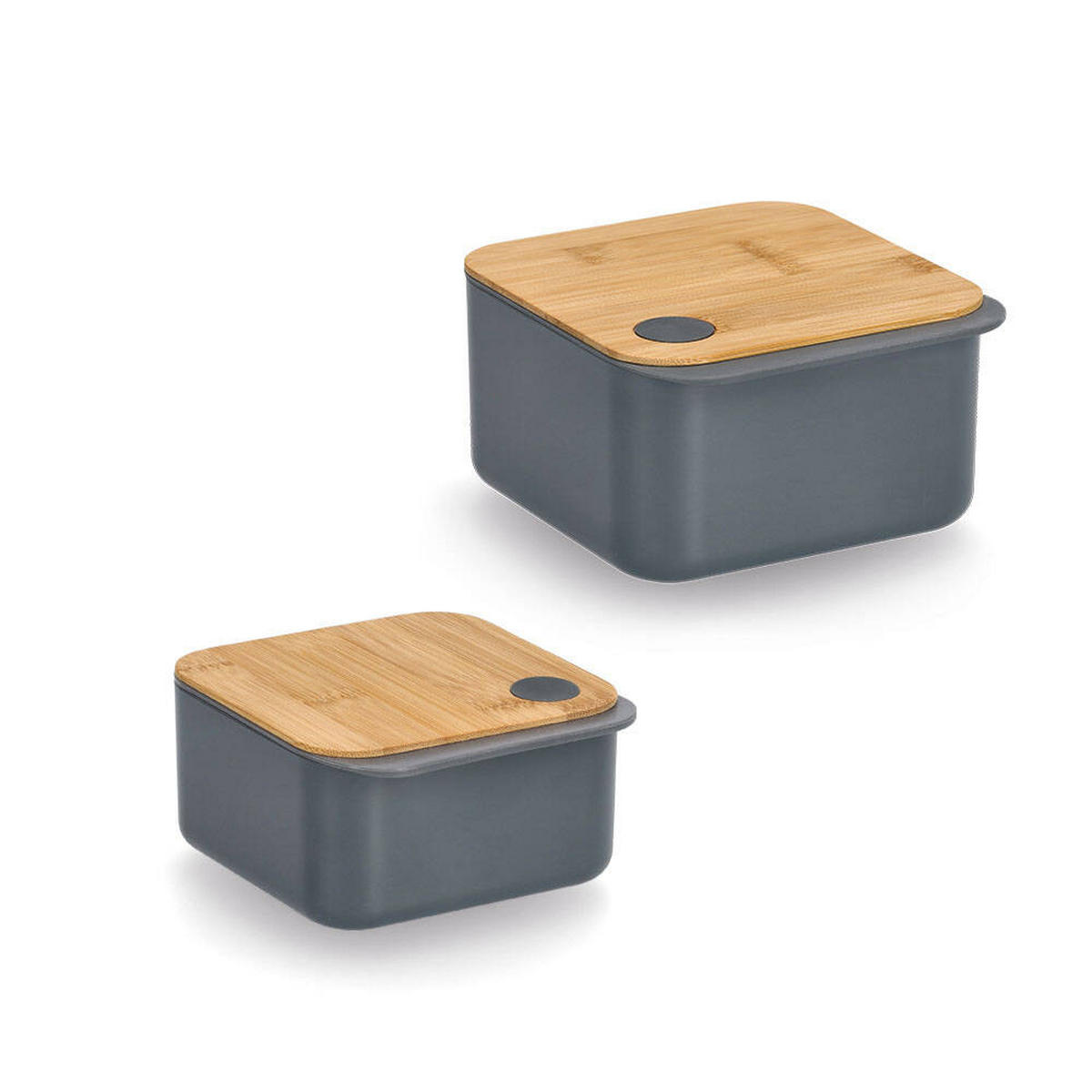 AUFBEWAHRUNGSBEHÄLTER Bambusdeckel 1100 ml - Anthrazit, Kunststoff (14.1/8.2/15.4cm)