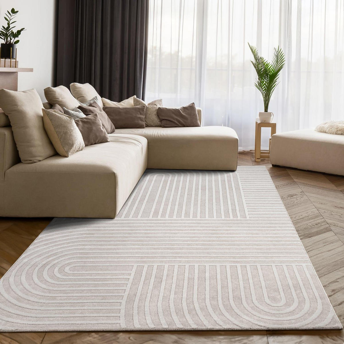 KURZFLORTEPPICH 80/150 cm Santorini 613 - Creme, Kunststoff (80/150cm) - Paco Home