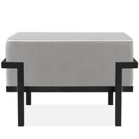 GARTENLOUNGE-HOCKER TRIGLO auf Metallfüßen, Modern, Dunkelgrau - Dunkelgrau/Weiß, Textil/Metall (69/44/54cm) - KONSIMO®