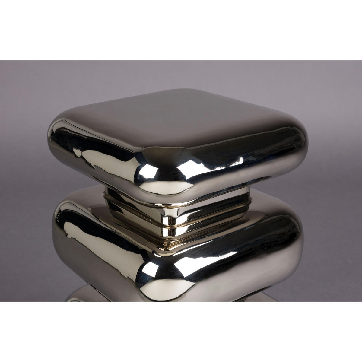 BEISTELLTISCH Stubby Chrom - Silberfarben, Metall (29/29/49cm) - Dutchbone
