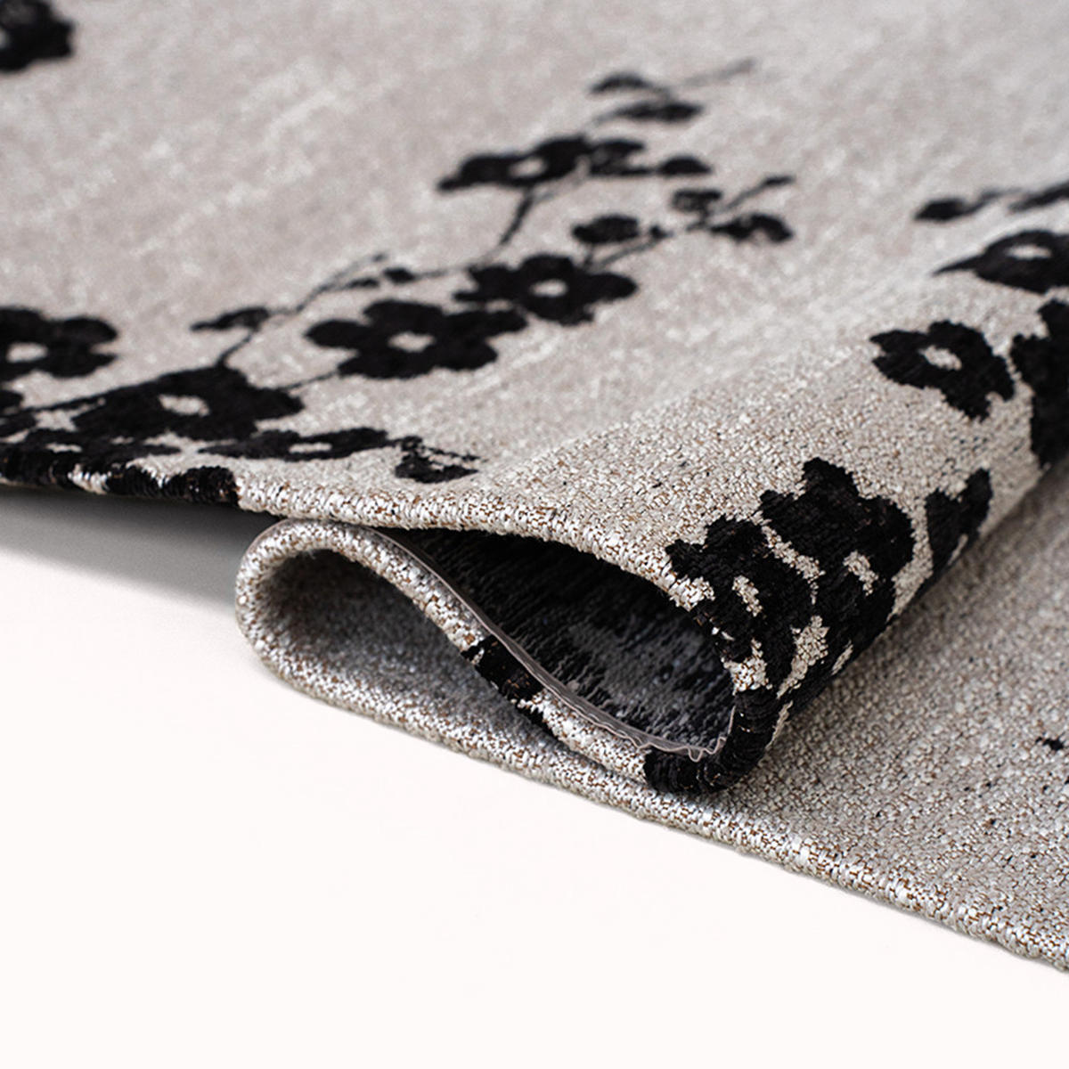 TEPPICH Night Snow Sakura 80/150 cm - Schwarz, Kunststoff/Textil (80/150cm) - Louis De Poortere