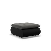 SITZPOUF FÜR DAS WOHNZIMMER FORESTA, Dunkelgrau + Schwarz - Dunkelgrau/Schwarz, Textil (88/42/70cm)