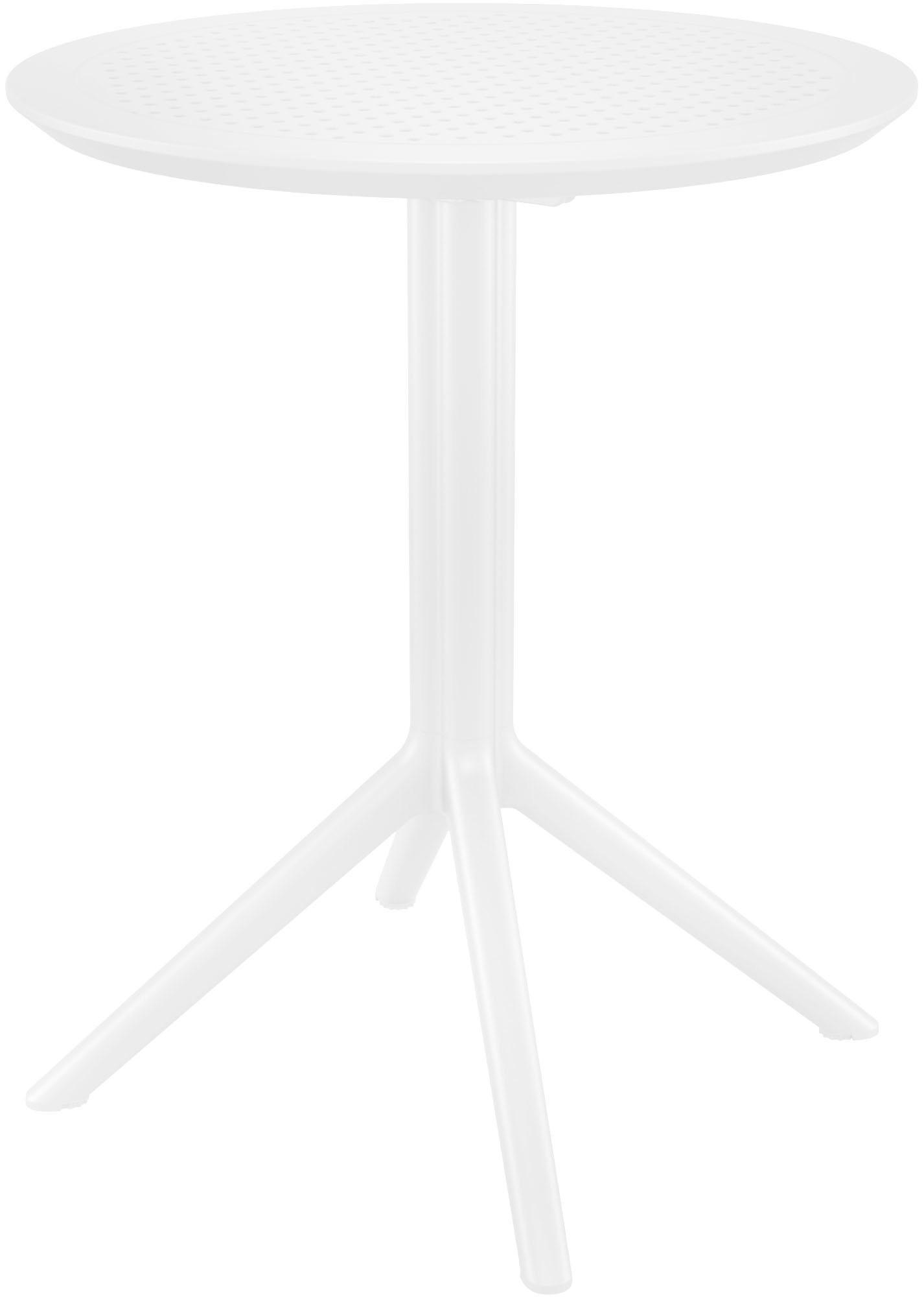 GARTENTISCH rund Kunststoff Weiß - Weiß, Kunststoff (60/60/74cm) - CLP