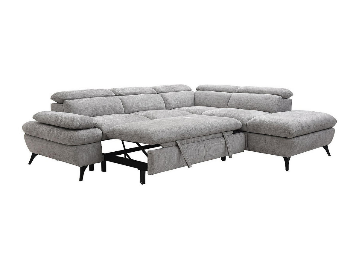 SCHLAFSOFA - 5 Personen - stoff - grau Surdeli - Grau, Textil/Metall (280/79/233cm) - Vente-Unique